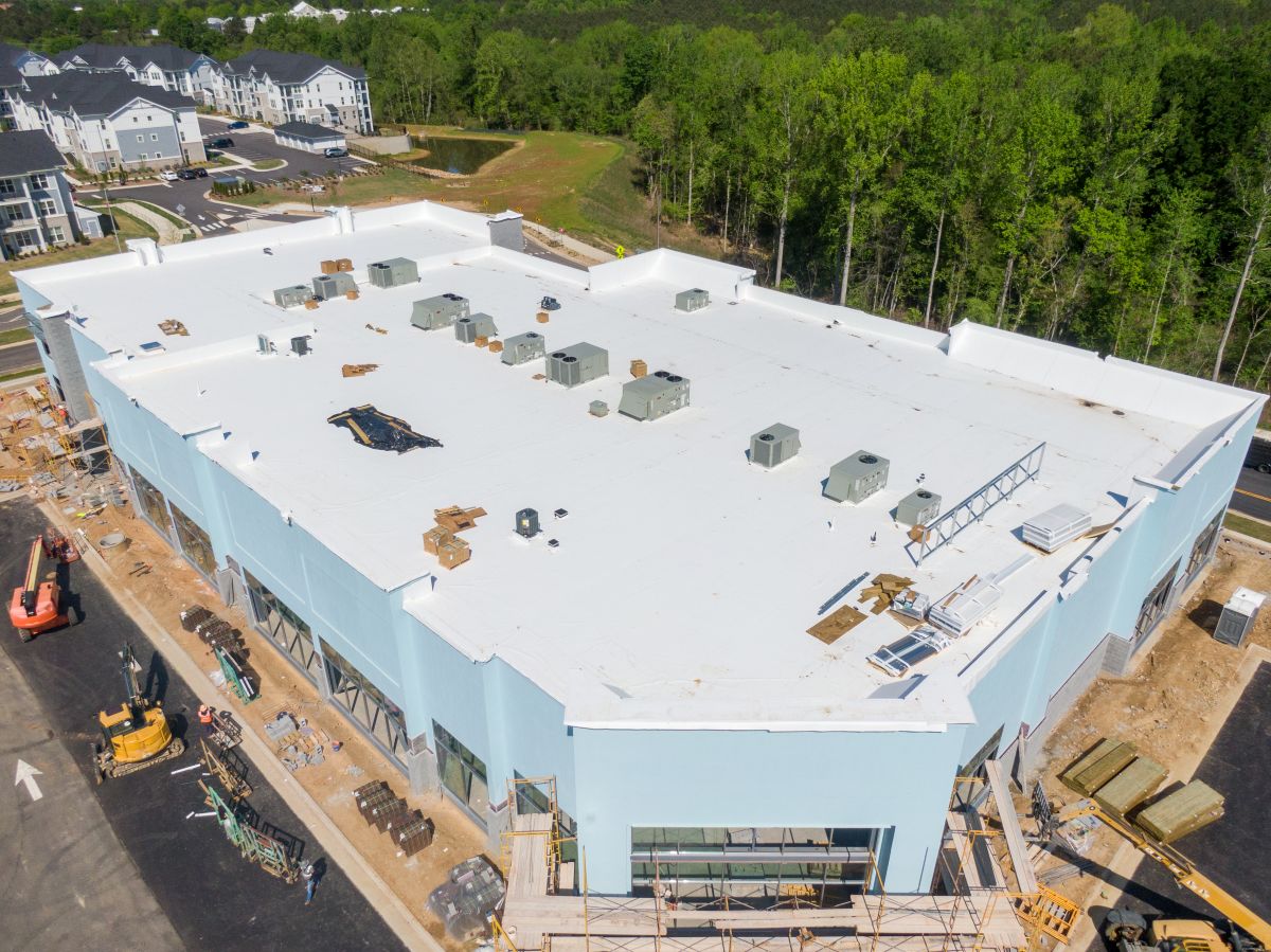 Professional Daytime Drone Image of A Building Under Construction and Nearing Completion, St Paul, Minnesota