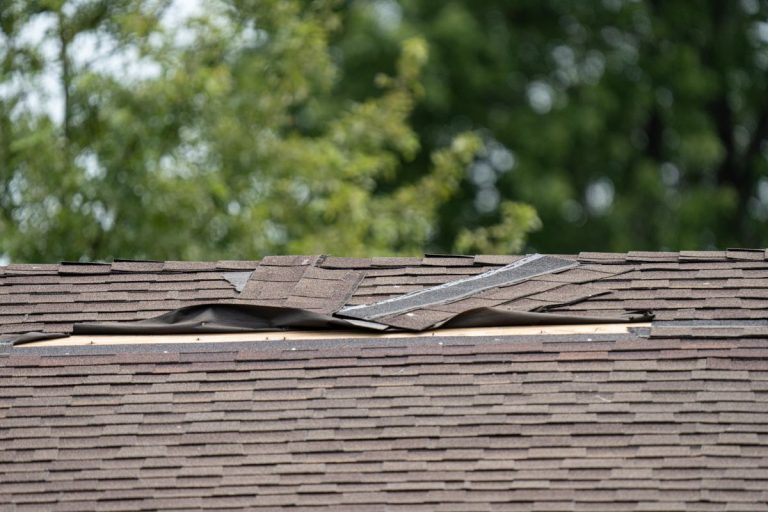 roof shingles have been damaged by high winds and strong storms in St Paul